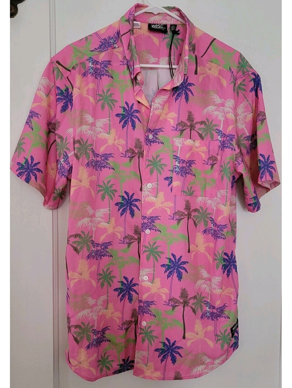 WESC We Are the Superlative Conspiracy Palm Tree Hawaiian Shirt Unisex L/XL NWOT